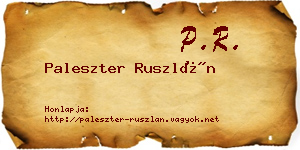 Paleszter Ruszlán névjegykártya